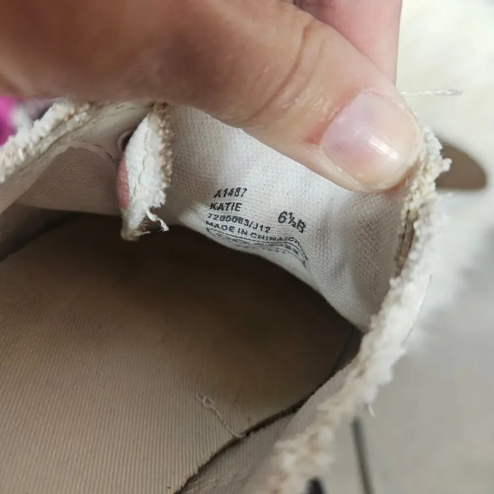 Coach Signature Katie Pink Canvas Slip On Sneakers Flat Shoes Women's 6.5
